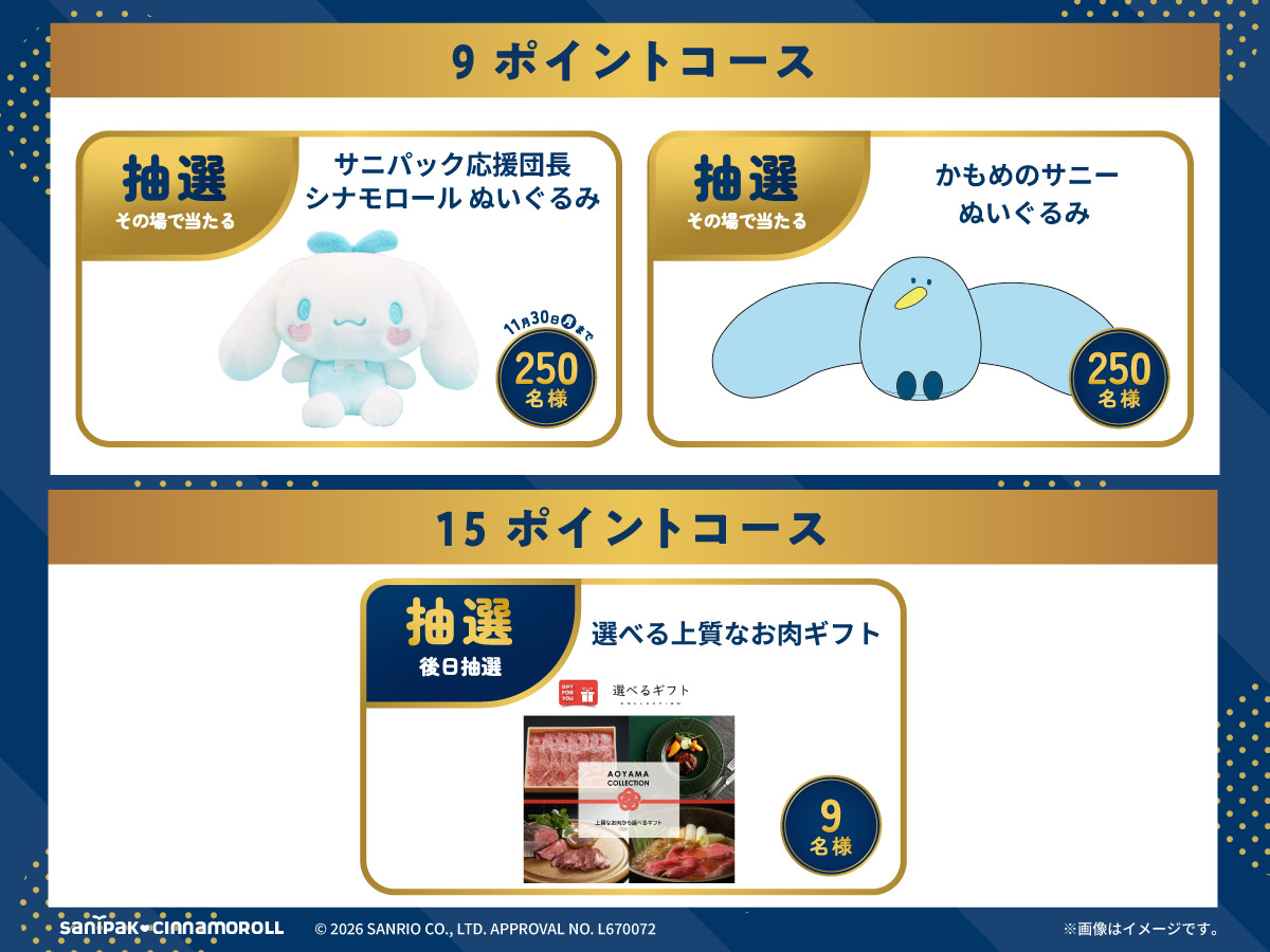 サニパック ポイントプログラム　9、15ポイントコース